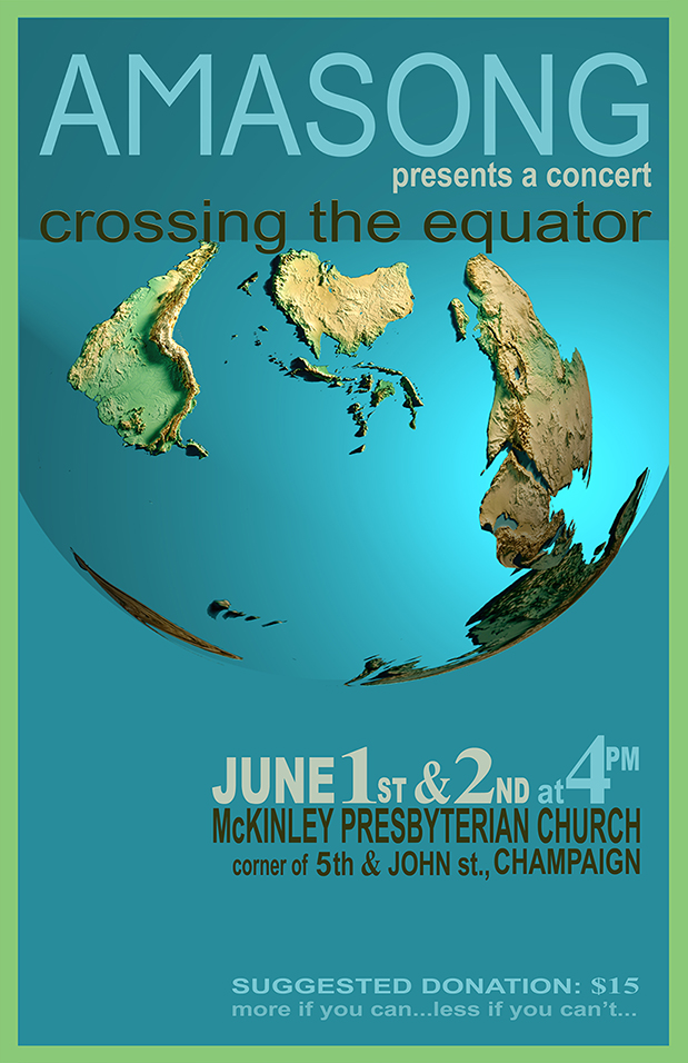 Crossing The Equator Flyer for Spring 2019 concert